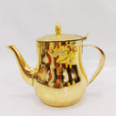 Teapot 3-Piece Set – High-Quality Stainless Steel | Golden Double Leaf Flower Design