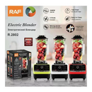 RAF Commercial Blender R.2802 – 2L Jar, 2400 Watts, Stainless Steel Cutter Head for Heavy-Duty Blending
