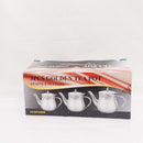 Teapot 3-Piece Set – High-Quality Stainless Steel | Golden Double Leaf Flower Design