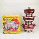 Fancy Curry Pot Set – 3-Piece Donga Set | Full Steel | Premium Quality