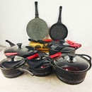 Smart Heavy Weight 20-Piece Cookware Set – Non-stick Marble Coating with Glass Lids