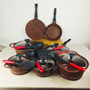 Smart Heavy Weight 20-Piece Cookware Set – Non-stick Marble Coating with Glass Lids
