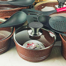 Smart Heavy Weight 20-Piece Cookware Set – Non-stick Marble Coating with Glass Lids