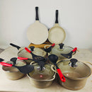 Smart Heavyweight Cookware Set – 20-Piece | Non-Stick Marble Finish