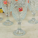 1 Pack – 6-Piece Red Apple Long Glass Set | Best for Wine & Water | Fish Design