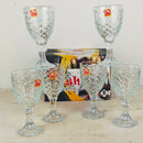 1 Pack – 6-Piece Red Apple Long Glass Set | Best for Wine & Water | Fish Design
