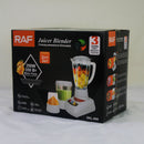 RAF 3-in-1 Juicer Blender – 350W with 6-Blade Stainless Steel Head for Juicing, Blending, and Food Processing
